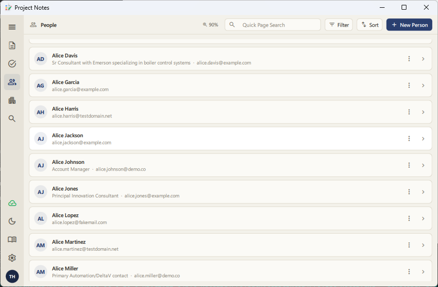 Closing shot of the new People list in the redesigned interface